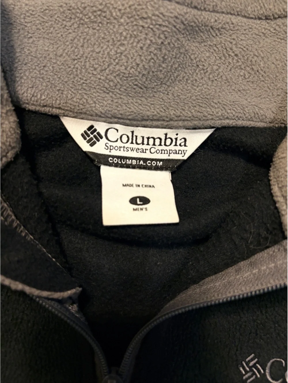 Columbia Gray & Black Fleece Zip Up Jacket Men’s Size Large Gorpcore Outdoor